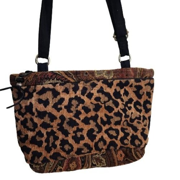 Connie Gunderson California Designer Leopard Tapestry Art to Wear Crossbody Bag - Picture 2 of 10